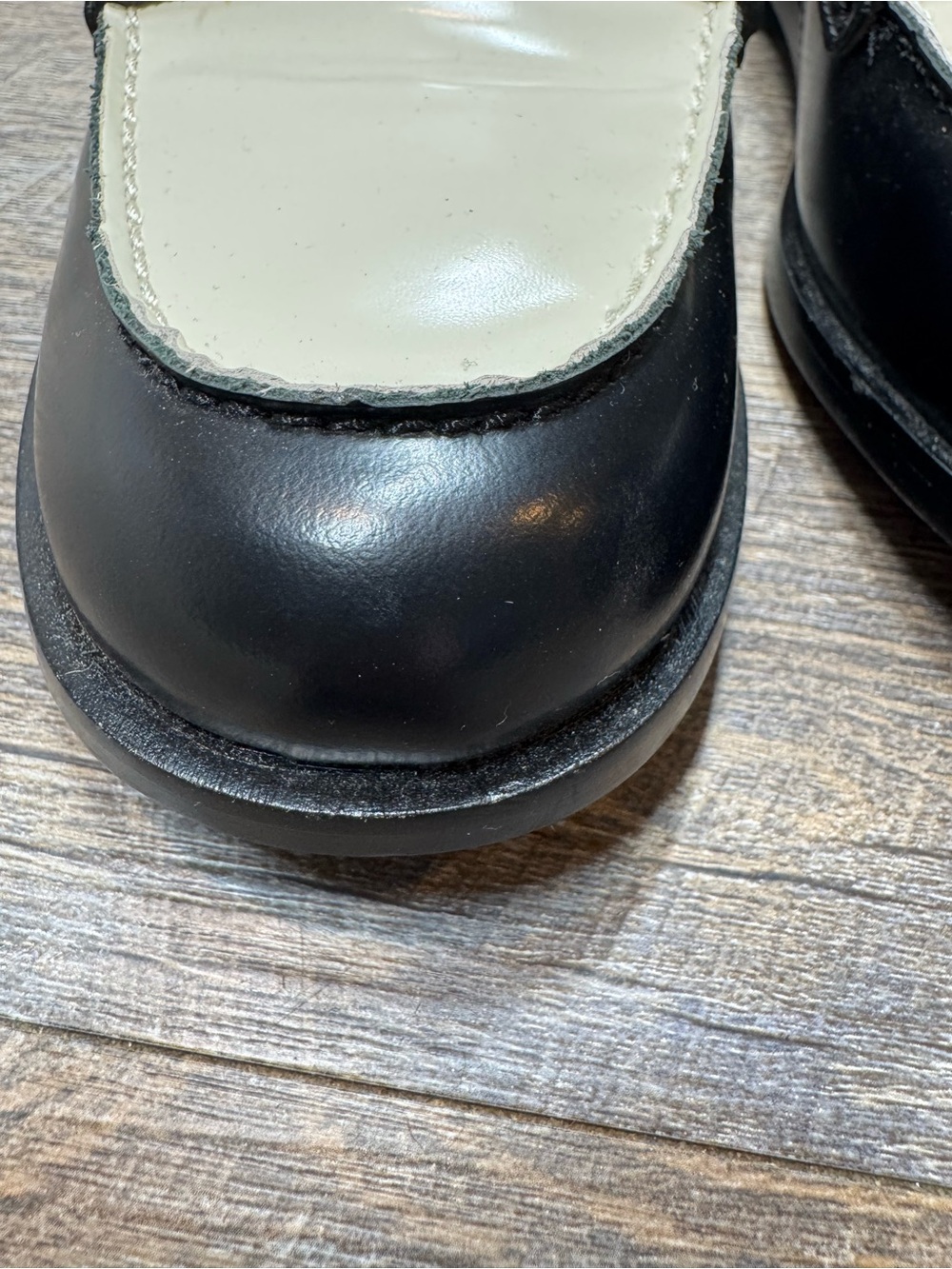 Madewell Black and White Leather Women's Penny Loafers - Picture 10 of 15